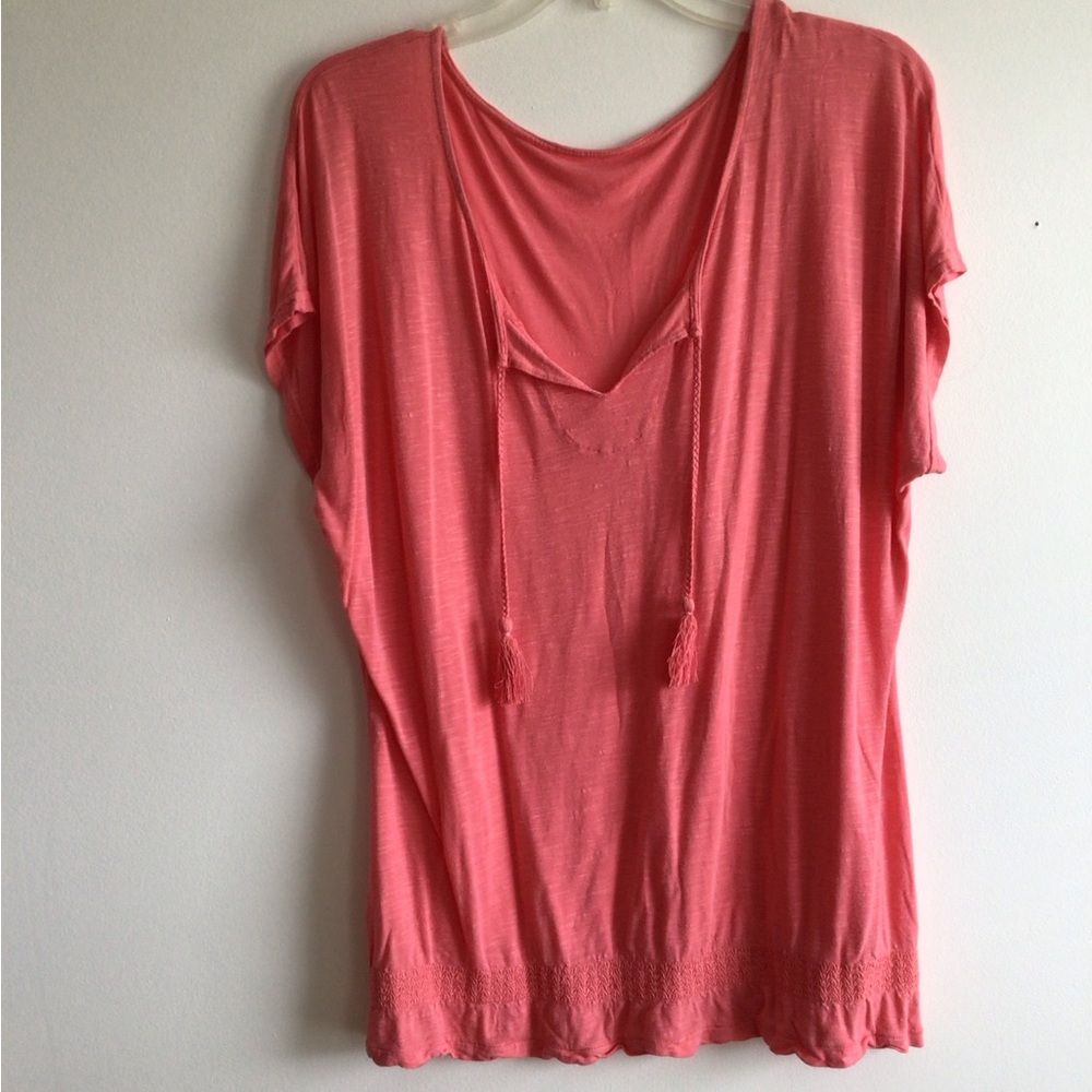 2/$12 Coral Short Sleeve Top